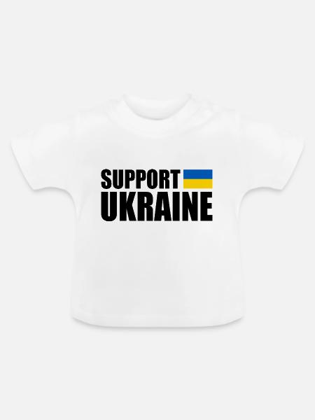 Support ukraine - Baby Bio-T-Shirt mit Rundhals - Weiß