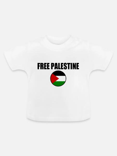 Free palestine - Baby Bio-T-Shirt mit Rundhals - Weiß
