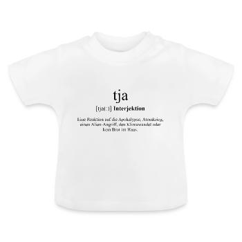 Tja Definition Dictionary - Baby Bio-T-Shirt mit Rundhals - Weiß - Vorne
