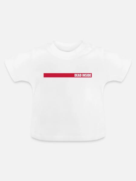 Balken Dead Inside - Baby Bio-T-Shirt mit Rundhals - Weiß
