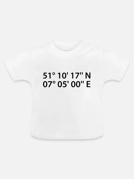 Solingen Koordinaten - Baby Bio-T-Shirt mit Rundhals - Weiß