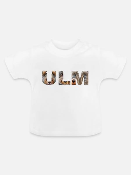 Ulm Hund - Baby Bio-T-Shirt mit Rundhals - Weiß