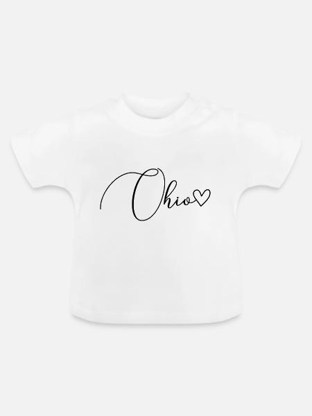 Ohio Schrift - Baby Bio-T-Shirt mit Rundhals - Weiß