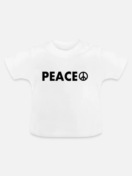 Peace - Baby Bio-T-Shirt mit Rundhals - Weiß