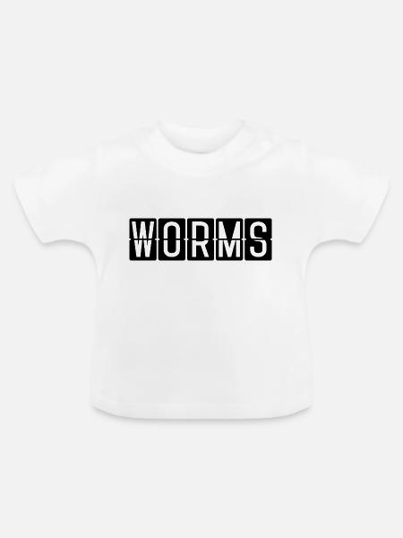 Worms Flughafentafel - Baby Bio-T-Shirt mit Rundhals - Weiß