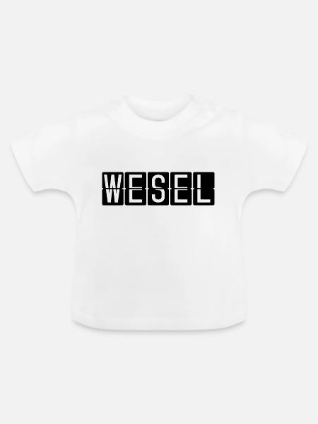 Wesel Flughafentafel - Baby Bio-T-Shirt mit Rundhals - Weiß