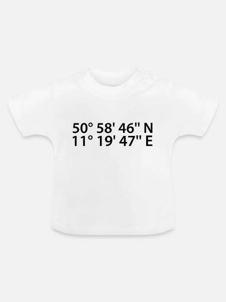 Weimar Koordinaten - Baby Bio-T-Shirt mit Rundhals - Weiß