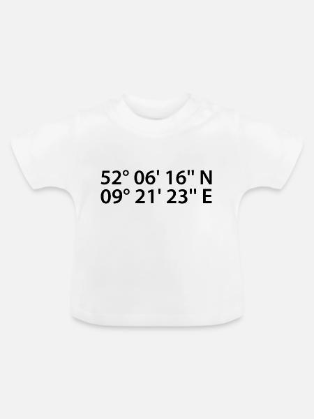 Hameln Koordinaten - Baby Bio-T-Shirt mit Rundhals - Weiß