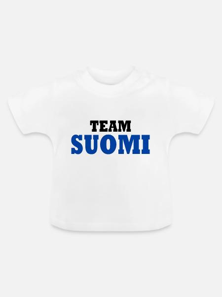 Team suomi - Baby Bio-T-Shirt mit Rundhals - Weiß