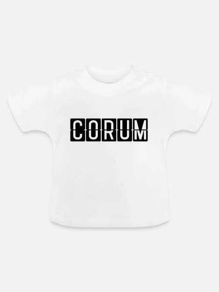 Çorum Flughafentafel - Baby Bio-T-Shirt mit Rundhals - Weiß