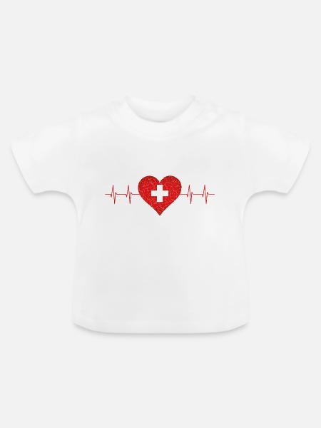 Schweiz Switzerland Swiss - Baby Bio-T-Shirt mit Rundhals - Weiß