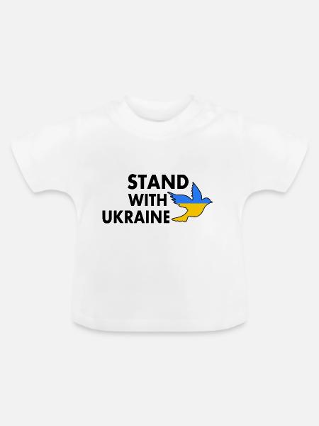 stand with ukraine - Baby Bio-T-Shirt mit Rundhals - Weiß