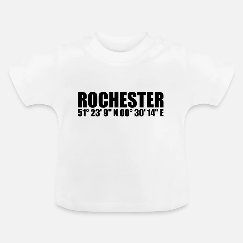 Coordonnées de Rochester - T-shirt bio col rond Bébé - blanc