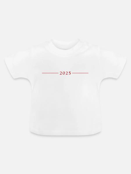 2025 Jahr - Baby Bio-T-Shirt mit Rundhals - Weiß
