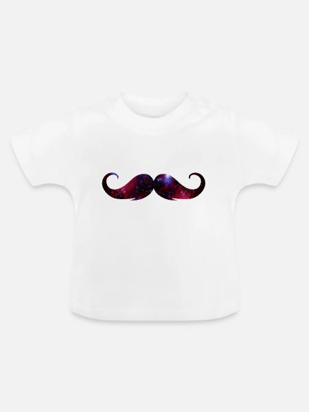 moustache universe - Baby Bio-T-Shirt mit Rundhals - Weiß