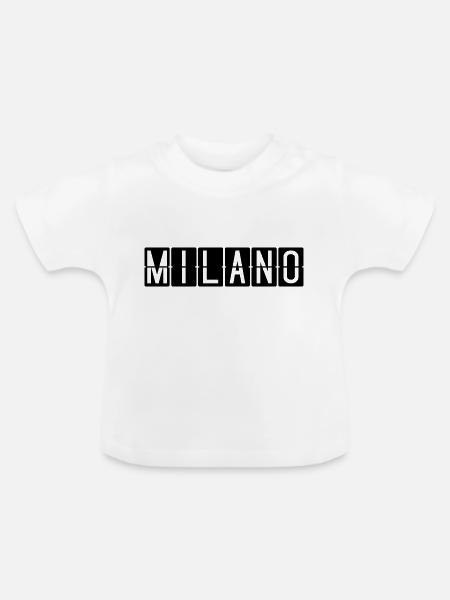 Milano Flughafentafel - Baby Bio-T-Shirt mit Rundhals - Weiß