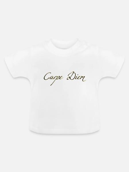 Carpe Diem - Baby Bio-T-Shirt mit Rundhals - Weiß