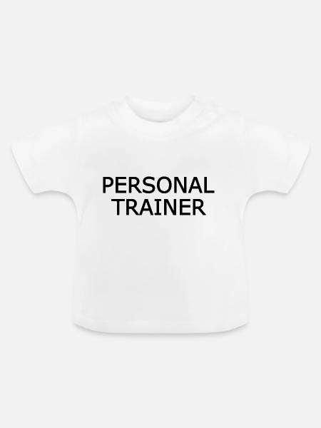 Personal trainer - Baby Bio-T-Shirt mit Rundhals - Weiß