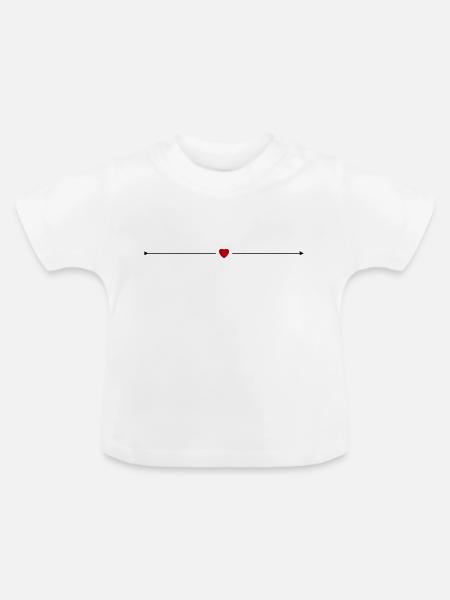 Herzpfeil - Baby Bio-T-Shirt mit Rundhals - Weiß