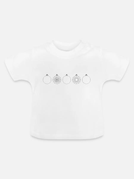 Weihnachtskugeln - Baby Bio-T-Shirt mit Rundhals - Weiß