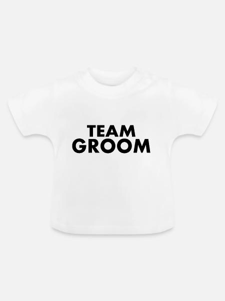Team groom - Baby Bio-T-Shirt mit Rundhals - Weiß