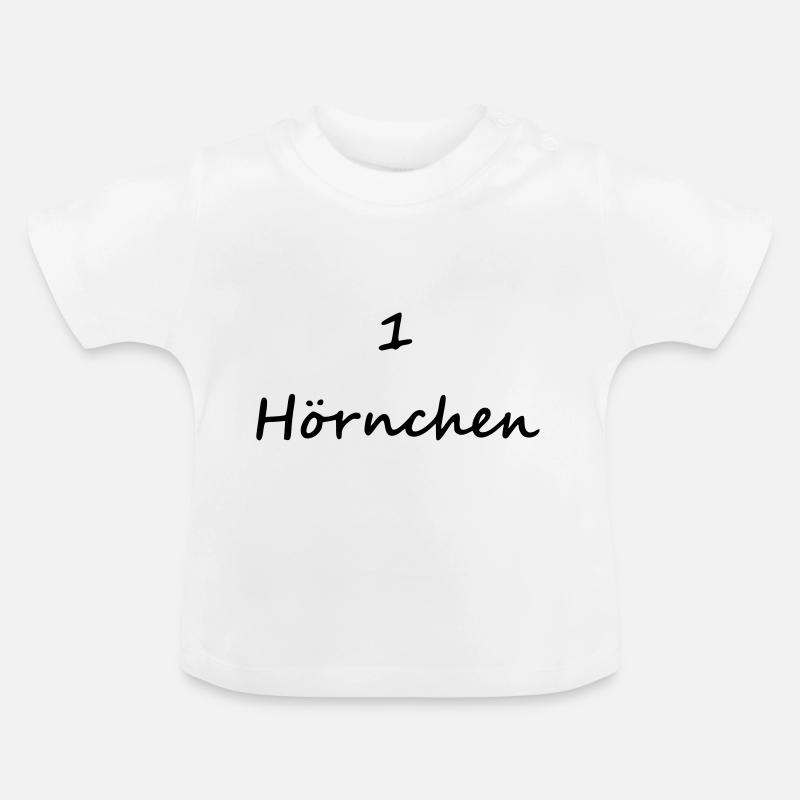1 croaker un cor corné un écureuil - T-shirt bio col rond Bébé - blanc
