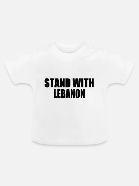 STAND WITH LEBANON - Baby Bio-T-Shirt mit Rundhals - Weiß