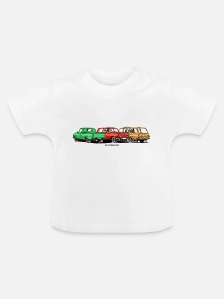 Wartburg 353 Mobile DDR - Baby Bio-T-Shirt mit Rundhals - Weiß