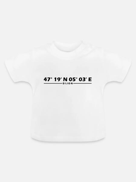 Dijon Koordinaten - Baby Bio-T-Shirt mit Rundhals - Weiß