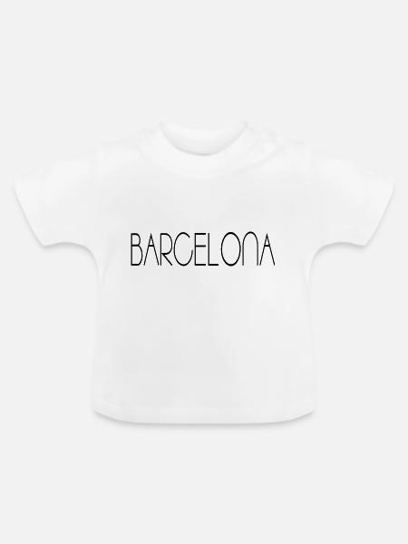 Barcelona - Baby Bio-T-Shirt mit Rundhals - Weiß