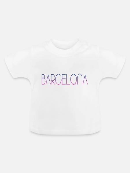 Barcelona - Baby Bio-T-Shirt mit Rundhals - Weiß
