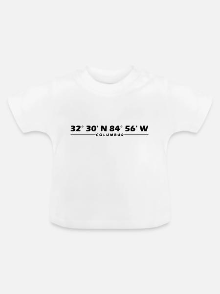 Columbus Koordinaten - Baby Bio-T-Shirt mit Rundhals - Weiß