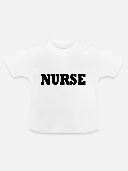 Nurse - Baby Bio-T-Shirt mit Rundhals - Weiß