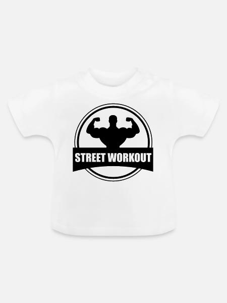 Street workout - Baby Bio-T-Shirt mit Rundhals - Weiß