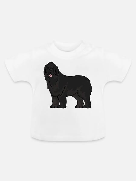 Neufundländer Hund - Baby Bio-T-Shirt mit Rundhals - Weiß