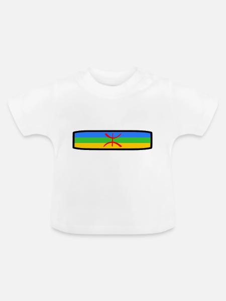 Amazigh Flagge - Baby Bio-T-Shirt mit Rundhals - Weiß