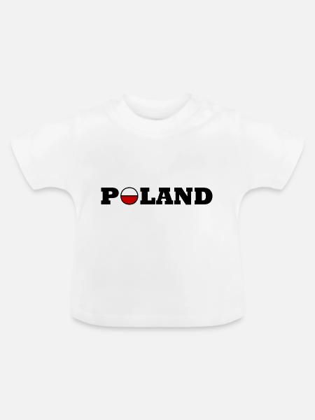 Poland / Polen - Baby Bio-T-Shirt mit Rundhals - Weiß