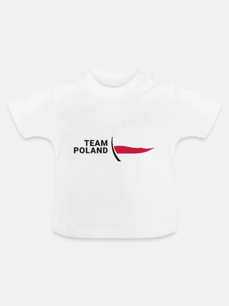 Team Poland - Baby Bio-T-Shirt mit Rundhals - Weiß