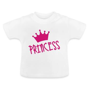 princesse - T-shirt bio col rond Bébé - blanc - Devant