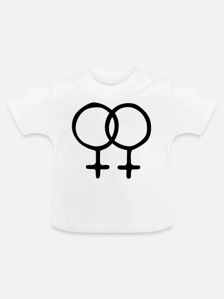 Lesbisches Design - Baby Bio-T-Shirt mit Rundhals - Weiß