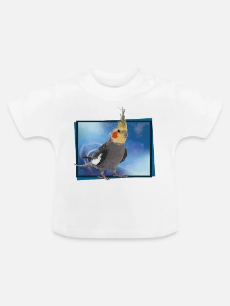 Nymphenkakadu - Baby Bio-T-Shirt mit Rundhals - Weiß