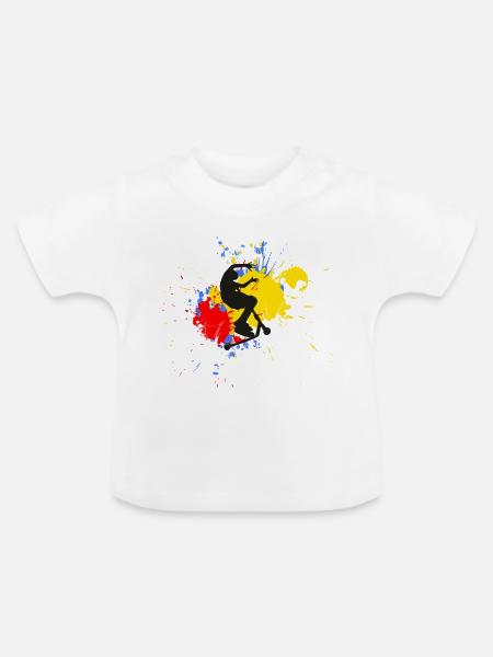 Freestyle-Roller - Baby Bio-T-Shirt mit Rundhals - Weiß