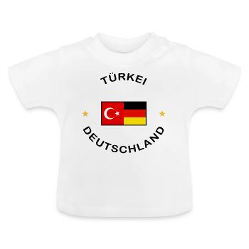 Drapeau de la Turquie et de l’Allemagne - T-shirt bio col rond Bébé - blanc - Devant
