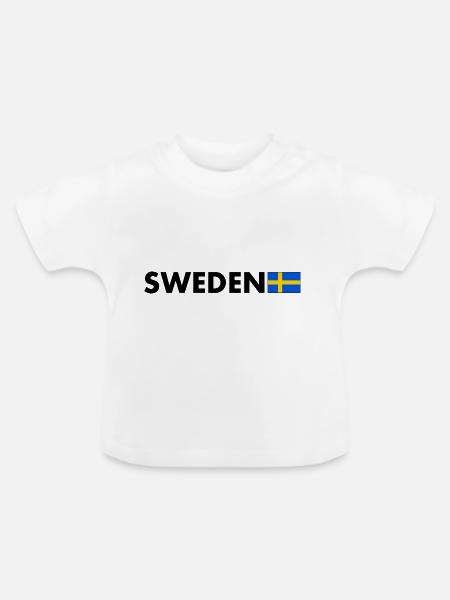 Schweden - Baby Bio-T-Shirt mit Rundhals - Weiß