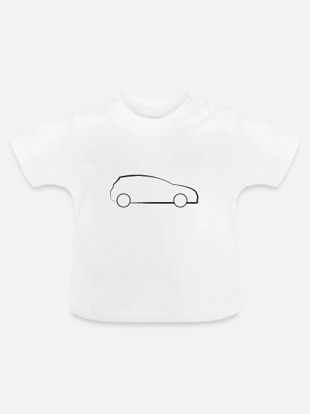 Auto - Baby Bio-T-Shirt mit Rundhals - Weiß