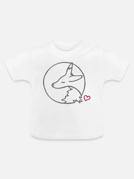 Schlafender Fuchs - Baby Bio-T-Shirt mit Rundhals - Weiß