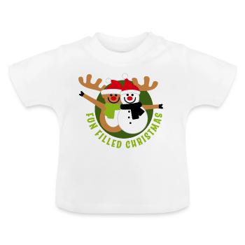 Noël rempli de plaisir - T-shirt bio col rond Bébé - blanc - Devant