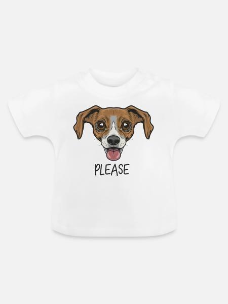 Angenehmer Hund - Baby Bio-T-Shirt mit Rundhals - Weiß
