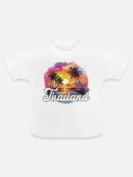 Thailand Reise Reiseziel Urlaubsreise Urlaub - Baby Bio-T-Shirt mit Rundhals - Weiß