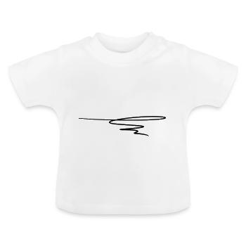 Decorative line. Text decoration. Hand drawn. - Baby Organic T-Shirt with Round Neck - white - Front